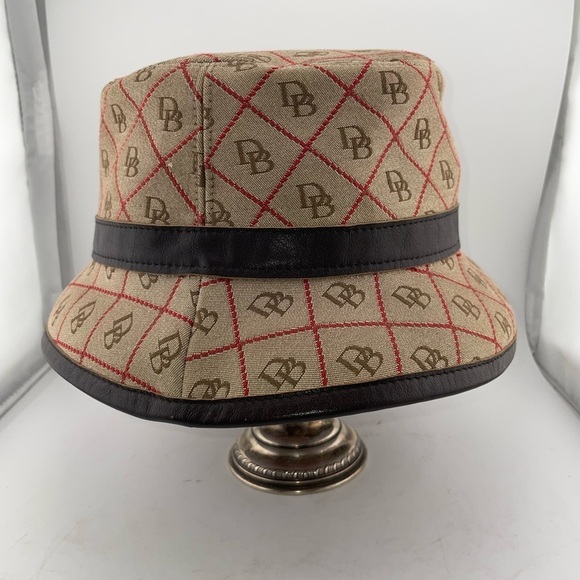 Dooney And Bourke Bucket Hat Leather Trim,Small / Bucket Tan / Db - Picture 2 of 10